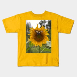 Sunflower with Butterfly Kids T-Shirt